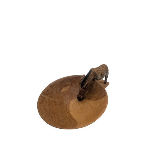 Hand-Carved Wooden Zebra Design Bowl  Decorative & Functional Piece  Ideal For T - Picture 10 of 12